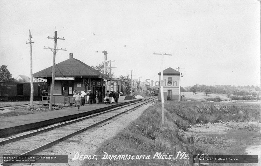 Postcard: Depot, Damariscotta Mills, Maine